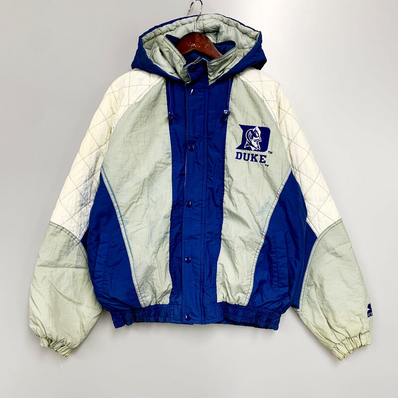 【中古】【メンズ】 STARTER DUKE BLUE DEVILS BATTING NYLON JACKET デューク ブルーデビルズ 中綿ナイロンジャケット アウター 146-240519-mk-20-izu サイズ：M カラー：ブルー/グレー/ホワイト 万代Net店