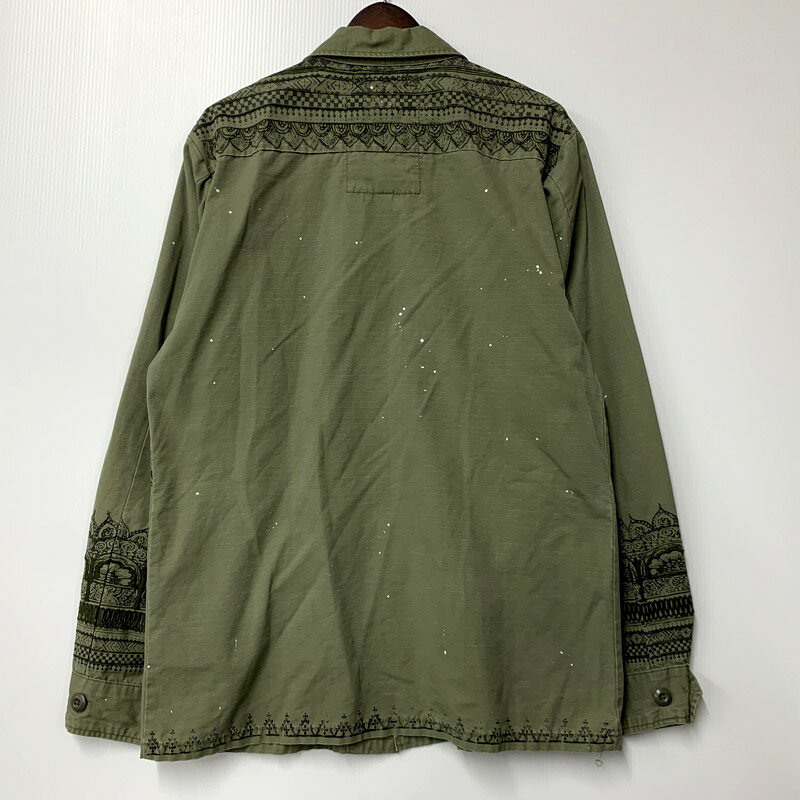 【中古品】【メンズ】 DENIM&SUPPLY デニムアンドサプライ 5TH EMBROIDERY FATIGUE SHIRT JACKET 7282103FTQ エンブロイダリー ファティーグ シャツジャケット 147-241025-as-16-izu サイズ：M カラー：グリーン 万代Net店