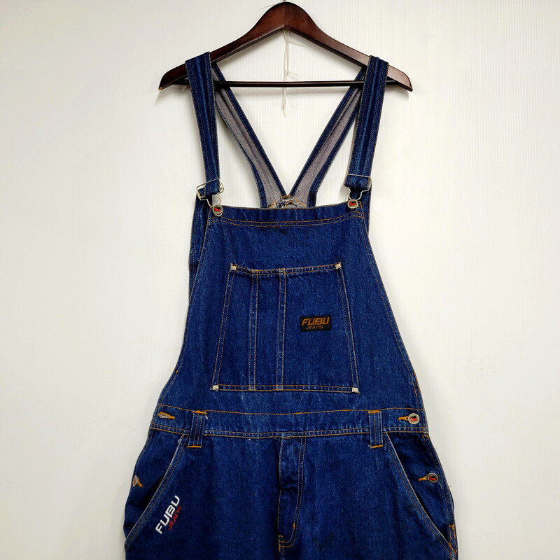 【中古品】【メンズ】 FUBU JEANS DENIM OVERALL フブジーンズ デニム オーバーオール 157-241102-as-32-izu サイズ：XXL カラー：インディゴ 万代Net店