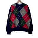 【中古品】【メンズ】 LAND'S END 90S ARGYLE KNIT SWEATER ランズエンド アーガイルニットセーター 長袖 スコットランド製 トッ...