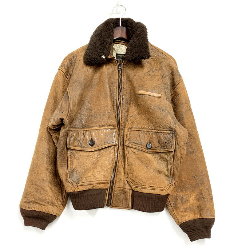 【現状渡し品】【メンズ】 GREEN LEAF グリーンリーフ LAMB LEATHER JACKET F261 ラムレザー ジャケット アウター 146-250307-as-03-izu カラー:ブラウン 万代Net店
