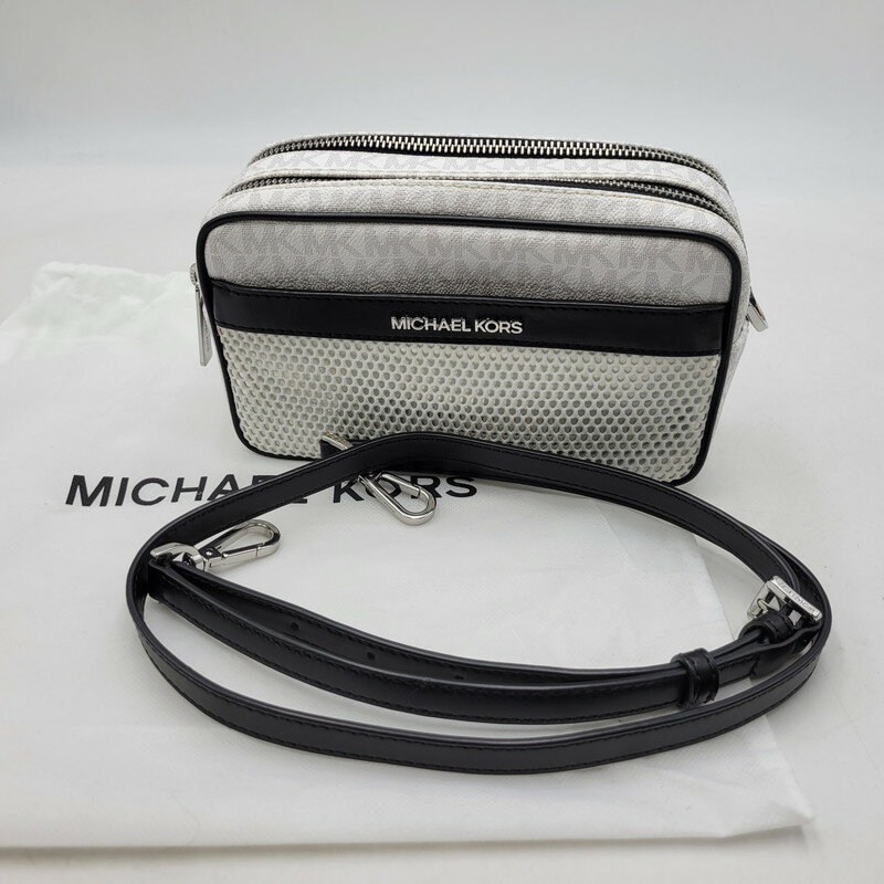 【レディース】 Michael Kors マイケルコース 35T0SY9C1B MK SIGNATURE SHOULDER BAG シグネチャーショルダーバッグ 鞄 188-250320-ya-14-izu カラー：WHITE 万代Net店