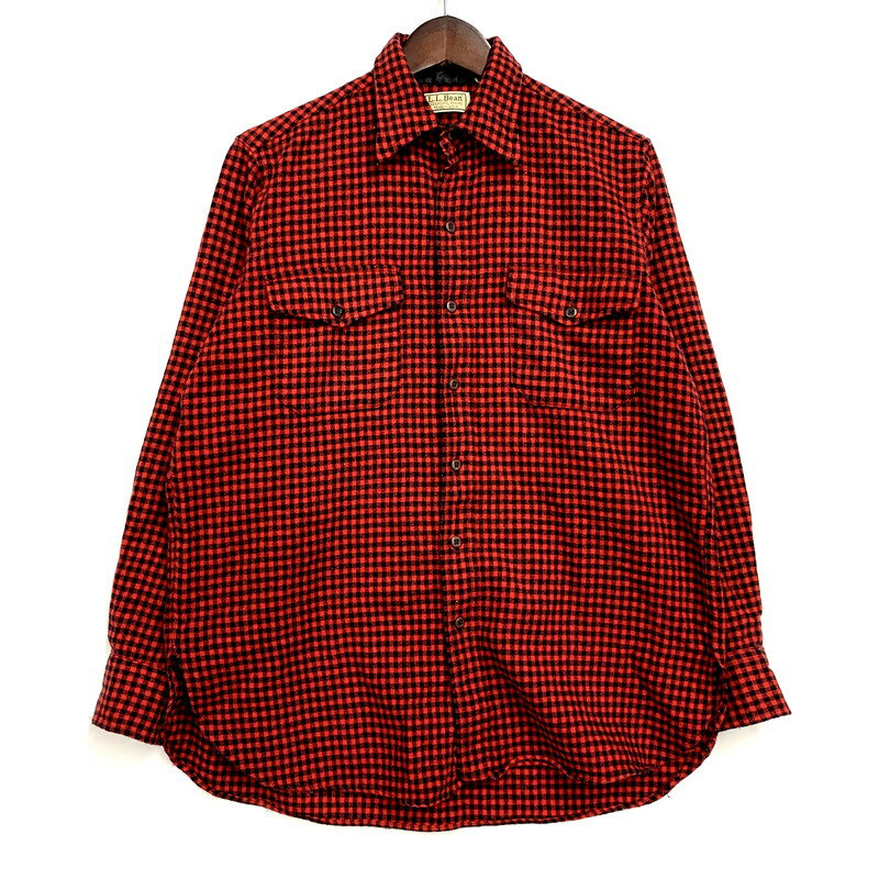 【メンズ】 L.L.Bean エルエルビーン USA製 80S LS CHECK SHIRT ロングスリーブ チェック シャツ トップス 長袖 146-250329-ya-13-izu サイズ：下記参照 カラー：RED 万代Net店
