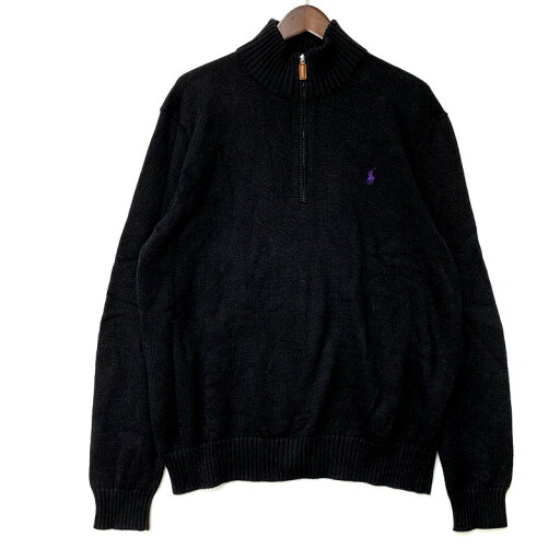 【中古品】【メンズ】 Polo by Ralph Lauren ポロバイラルフローレン 90S HALF-ZIP KNIT SWEATER ハーフジップ ニット セーター長袖 トップス 146-250427-ya-05-izu サイズ:L カラー:BLACK 万代Net店 【中古品】【メンズ】 Polo by Ralph Lauren ポロバイラルフローレン 90S HALF-ZIP KNIT SWEATER ハーフジップ ニット セーター長袖 トップス 146-250427-ya-05-izu サイズ:L カラー:BLACK 万代Net店