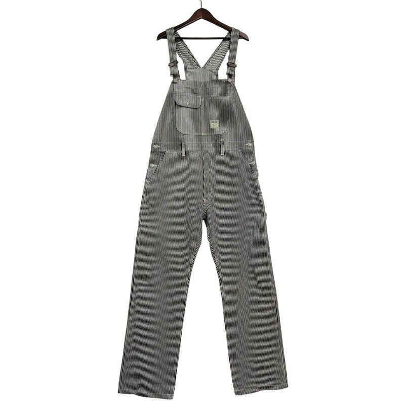 【中古品】【メンズ】 KOJIMA GENES 児島ジーンズ HICKORY STRIPE DENIM OVERALLS ヒッコリー ストライプ デニム オーバーオール 156-250507-as-11-izu サイズ:L カラー:インディゴ×ホワイト 万代Net店