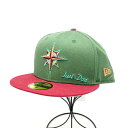 【中古美品】【メンズ/レディース】 NEW ERA ニューエラ 59FIFTY JUST DON × MLB EARTH DAY CAP ジャスト ドン シアトル・マリナーズ ベースボールキャップ BBキャップ ロゴ 刺繍 帽子 服飾雑貨 185-250510-ay-18-izu サイズ:8(63.5cm) カラー:グリーン×レッド 万代Net店(4)