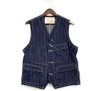 【中古品】【メンズ】 SUGAR CANE シュガーケーン 9oz. WABASH STRIPE WORK VEST SC12654 ウォバッシュ ストライプ ...