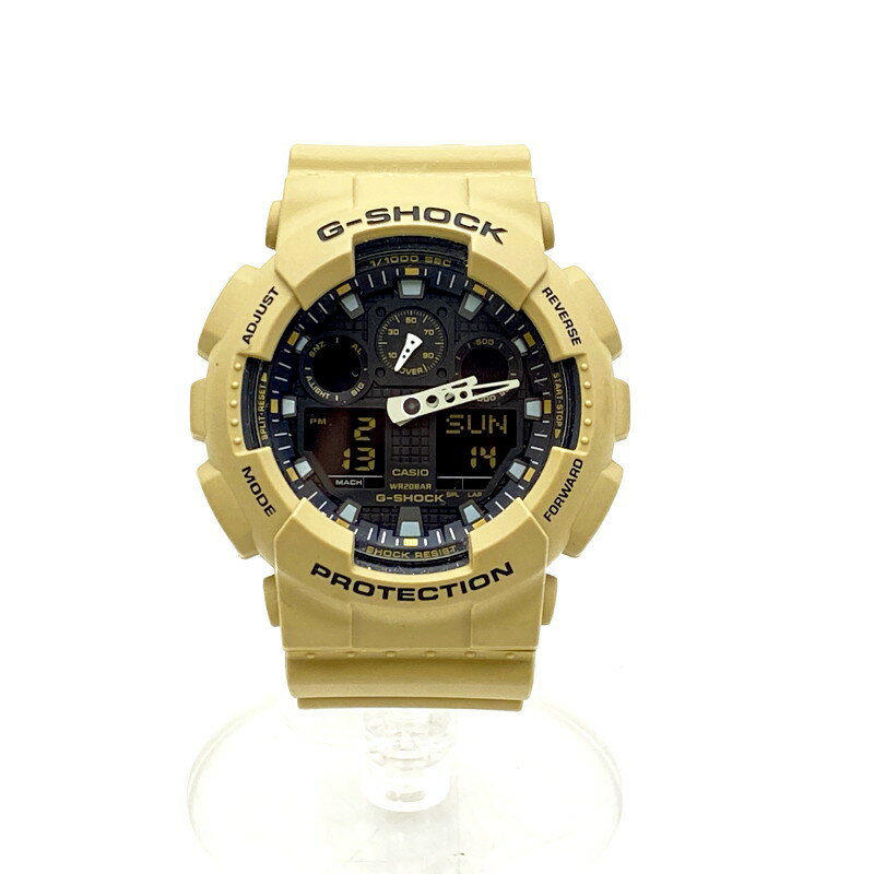 楽天スーパーSALE 20%OFF~【中古品】【メンズ/レディース】 G-SHOCK ジーショック ANALOG-DIGITAL WATCH GA-100L アナログ デジタル 腕時計 196-250511-as-29-izu カラー：ベージュ系×ブラック 万代Net店
