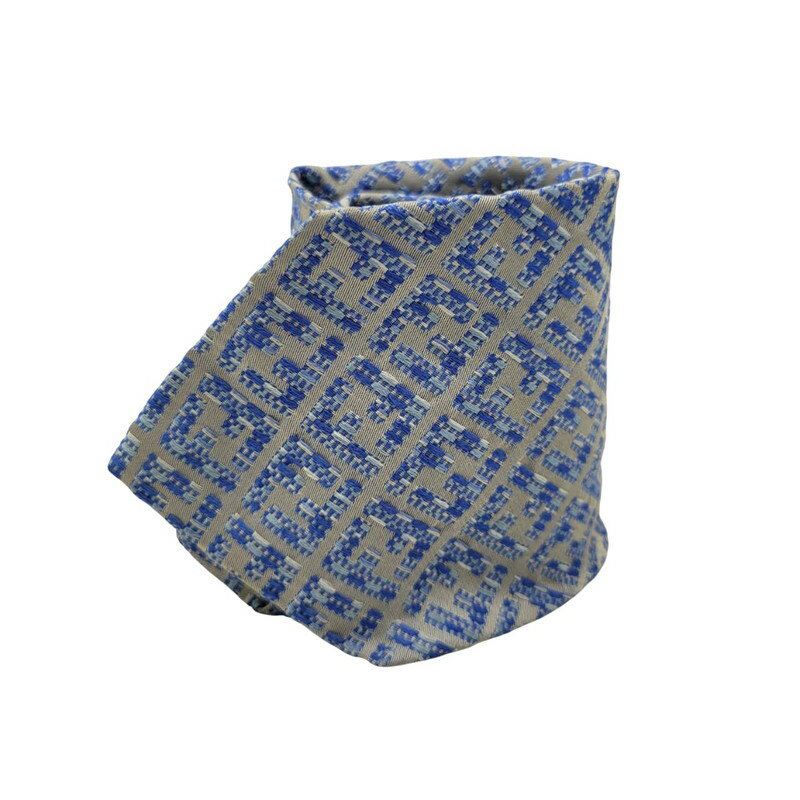 【中古品】【メンズ】 FENDI フェンディ SILK TIE シルク ネクタイ ズッカ柄 183-250529-as-34-izu カラー:ブルー×グレー 万代Net店