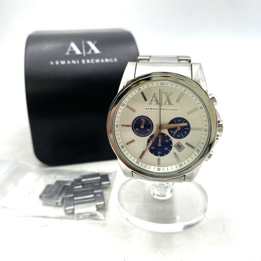 【中古品】【メンズ】 ARMANI EXCHANGE アルマーニエクスチェンジ AX2500 シルバー×ネイビー文字盤 CHRONOGRAPH クロノグラフ 腕時計 197-250625-ma-07-izu カラー:シルバー/ホワイト/ネイビー 万代Net店 【中古品】【メンズ】 ARMANI EXCHANGE アルマーニエクスチェンジ AX2500 シルバー×ネイビー文字盤 CHRONOGRAPH クロノグラフ 腕時計 197-250625-ma-07-izu カラー:シルバー/ホワイト/ネイビー 万代Net店