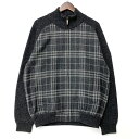 【中古品】【メンズ】 BURBERRY LONDON バーバリー ロンドン ZIP WOOL KNIT SWEATER BBT53-113 ジップ ウール ニット セーター 141-250701-as-31-izu サイズ:L カラー:グレー系 万代Net店