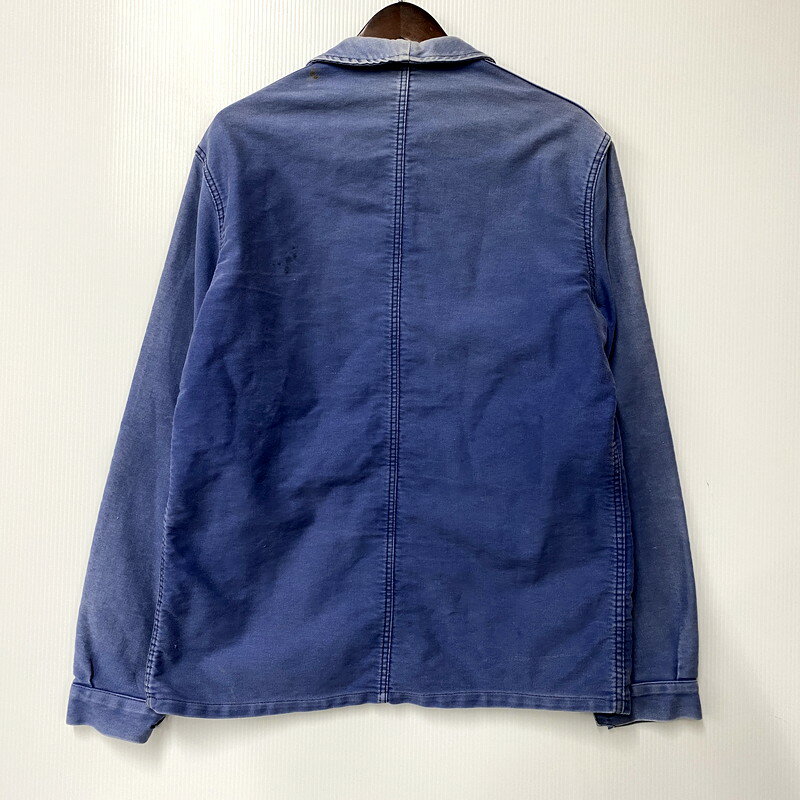 【現状渡し品】【メンズ】 ADOLPHE LAFONT アドルフ ラフォン FRENCH VINTAGE BLUE MOLESKIN WORK JACKET フレンチ ヴィンテージ ブルー モールスキン ワーク ジャケット アウター 146-250816-as-05-izu サイズ：46 カラー：ブルー 万代Net店