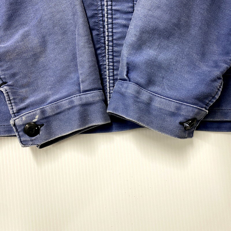 【現状渡し品】【メンズ】 ADOLPHE LAFONT アドルフ ラフォン FRENCH VINTAGE BLUE MOLESKIN WORK JACKET フレンチ ヴィンテージ ブルー モールスキン ワーク ジャケット アウター 146-250816-as-05-izu サイズ：46 カラー：ブルー 万代Net店