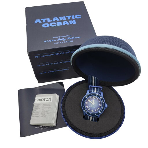 【中古品】【メンズ/レディース】 Swatch スウォッチ × BLANCPAIN ブランパン SCUBA FIFTY FATHOMS ATLANTIC OCEAN S035A100 スキューバ フィフティ ファゾムス 自動巻き 腕時計 197-250921-as-23-izu カラー:ブルー系 万代Net店 【中古品】【メンズ/レディース】 Swatch スウォッチ × BLANCPAIN ブランパン SCUBA FIFTY FATHOMS ATLANTIC OCEAN S035A100 スキューバ フィフティ ファゾムス 自動巻き 腕時計 197-250921-as-23-izu カラー:ブルー系 万代Net店