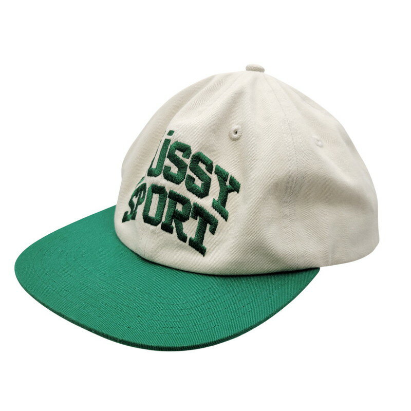 【中古品】【メンズ/レディース】 STUSSY ステューシー 1311101 STUSSY SPORT CAP ステューシー スポーツ キャップ 帽子 185-251108-ya-12-izu サイズ：57cm カラー：ベージュ/グリーン 万代Net店