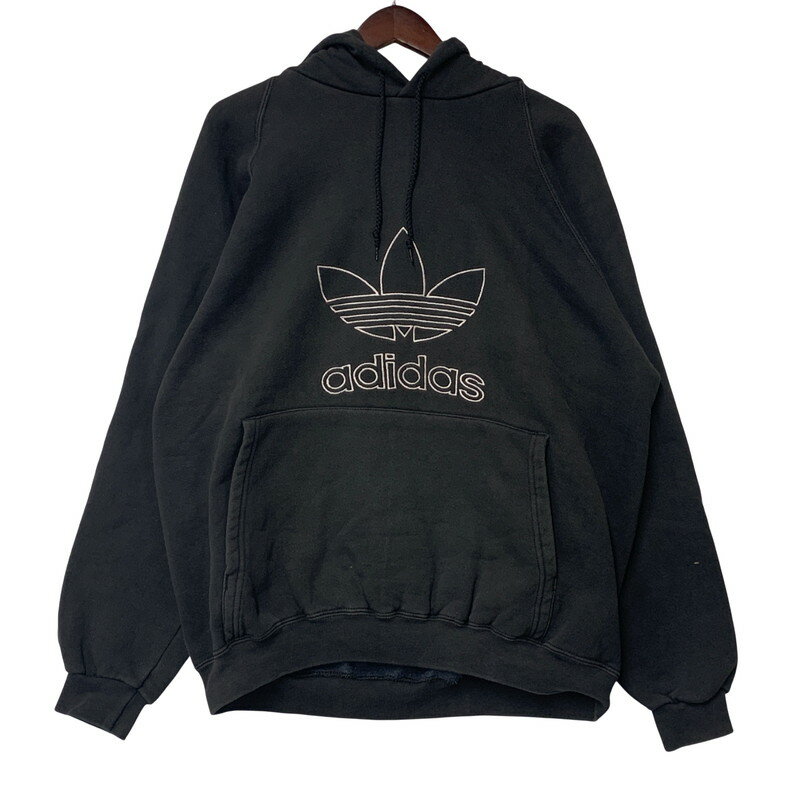 【中古品】【メンズ】 OLD ADIDAS オールドアディダス HOODED SWEATSHIRT フーデッド スウェットシャツ パーカー 長袖 トップス 146-251129-as-16-izu サイズ：M カラー：ブラック 万代Net店(4)