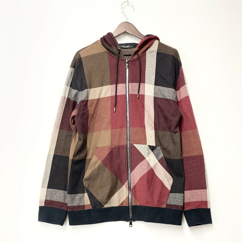 Rakuten - 【中古品】【メンズ】 BLACK LABEL CRESTBRIDGE ブラックレーベル クレストブリッジ 51P52-852-15 CHECK FULLZIP HOODIE チェック フルジップ フーディ トップス 長袖 141-260421-ya-04-izu サイズ：L カラー：マルチ 万代Net店