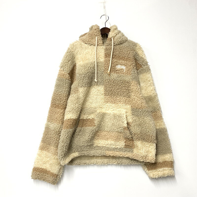 【中古品】【メンズ】 STUSSY ステューシー 118519 BRONSON SHERPA HOODIE ブロンソン シェルパ フーディ トップス 長袖 142-260421-ya-03-izu サイズ：L カラー：BEIGE 万代Net店