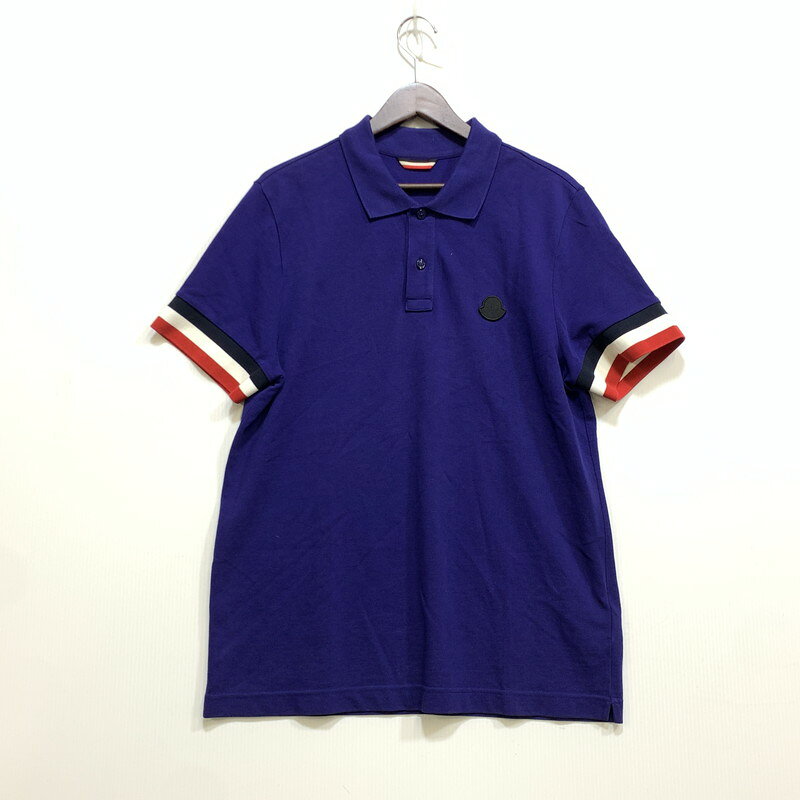  MONCLER モンクレール D10918318400 MAGLIA POLO MANICA CORTA マリア ポロ マニカ コルタ ポロシャツ 半袖 141-260708-yn-13-izu サイズ：L カラー：ネイビー 万代Net店
