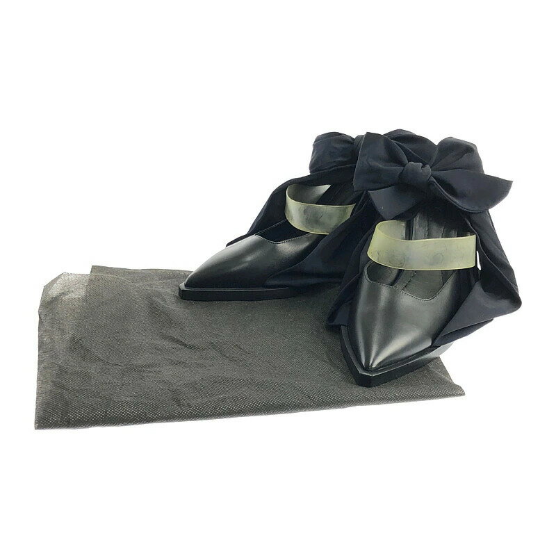 【中古品】BURBERRY バーバリー 【中古】BURBERRY バーバリー TILLINGTON ANKLE WRAP MULES 121578A1189 ティリントン アンクル ワープ ミュールズ 靴 183-211110-kk-08-min サイズ：38 カラー：ブラック 万代Net店