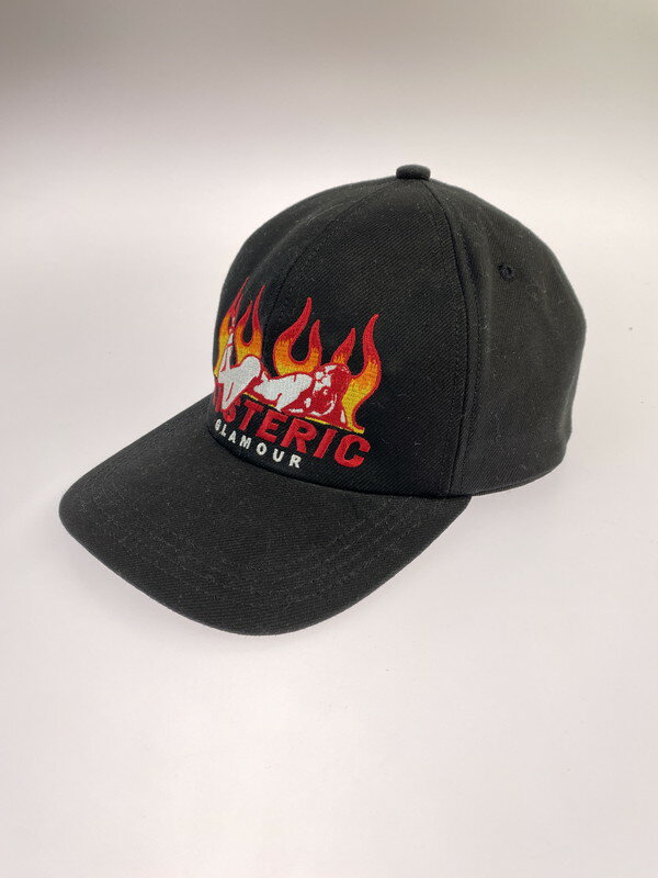 【中古】【メンズ】 HYSTERIC GLAMOUR ヒステリックグラマー 02221QH03 FLAME WOMAN 6PANEL CAP キャップ 帽子 185-240329-AB-34-min カラー：ブラック 万代Net店