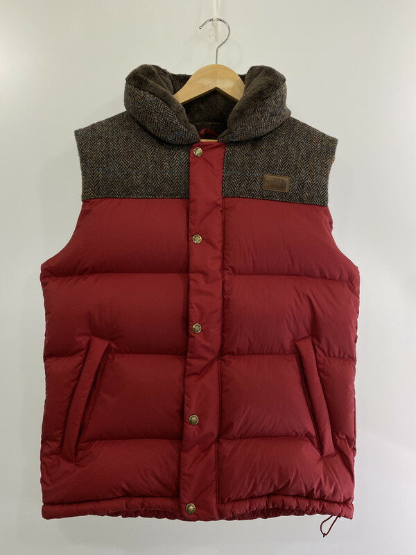 【中古】【メンズ】 THE NORTH FACE WHITE LABEL ザノースフェイスホワイトレーベル HARRIS TWEED ハリスツイード NYV1DF53 HARRIS COMBI DOWN VEST ダウンベスト 144-240404-AB-33-min サイズ：100 カラー：レッド 万代Net店