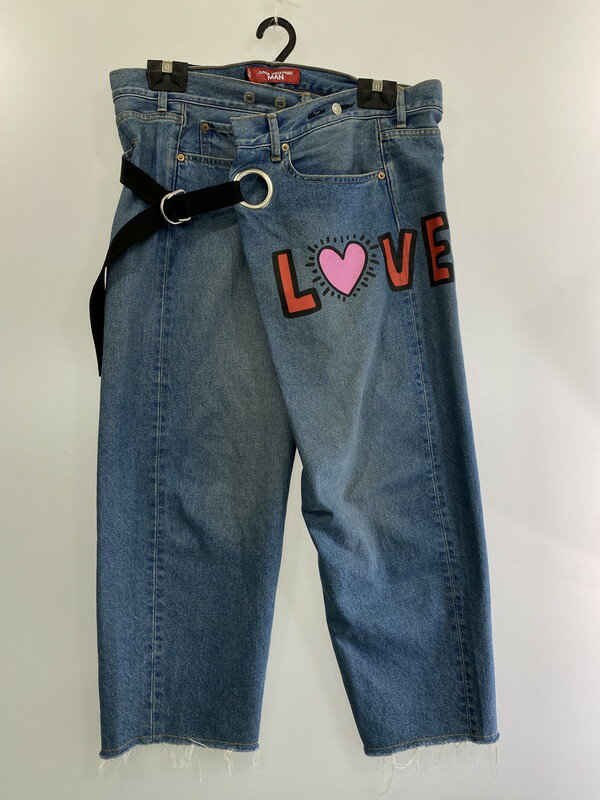 【中古】【メンズ】 JUNYA WATANABE MAN × LEVIS × KEITH HARING DENIM PANTS ジュンヤ ワタナベ リーバイス キースへリング 綿デニム製品加工 デニムパンツ ボトムス 151-240406-yn-16-min サイズ：L カラー：インディゴ 万代Net店