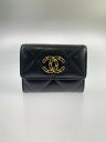 【中古】【メンズ】 CHANEL シャネル AP1790 19フラップ カードケース マトラッセ ココマーク ラムスキン 181-240406-ks-23-min カラー：ブラック 万代Net店