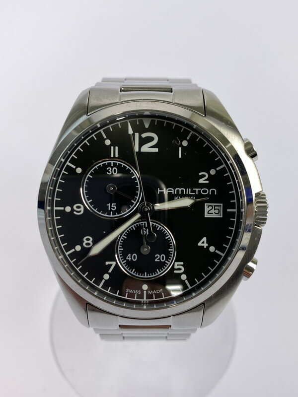 【中古】【メンズ】 HAMILTON ハミルトン KHAKI AVIATION カーキ クロノグラフ クォーツ腕時計 197-240502-yn-17-min カラー：シルバー 万代Net店