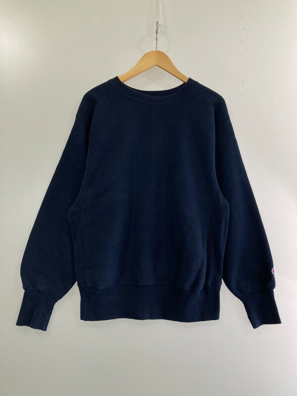 【中古】【メンズ】 Champion チャンピオン REVERSE WEAVE リバースウィーブ 刺繍タグ USA製 90S 目無し SWEATSHIRT スウェット トップス 146-240502-jt-13-min サイズ：M カラー：ネイビー 万代Net店