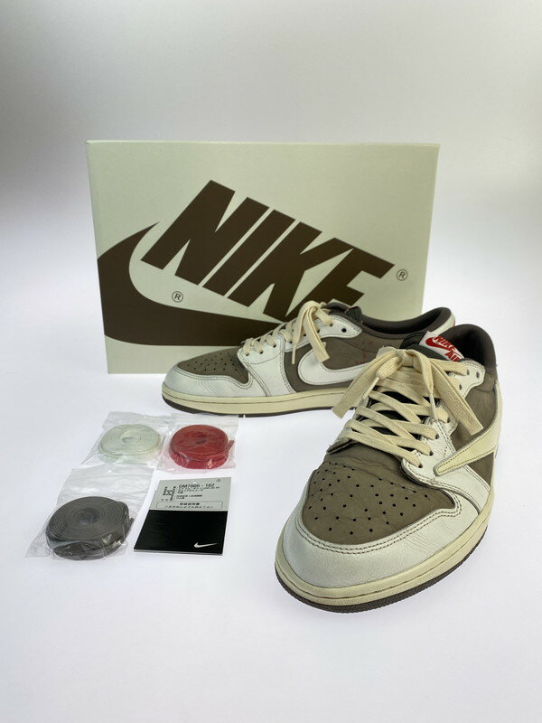 【中古】【メンズ】 NIKE ナイキ ×TRAVIS SCOTT トラヴィススコット AIR JORDAN 1 LOW OG SP REVERSE MOCHA DM7866-16 エアージョーダン1 ロー スニーカー 靴 160-240508-jt-06-min サイズ：US 10.5 28.5cm カラー：SAIL/UNIVARSITY RED-RIDGEROOK 万代Net店