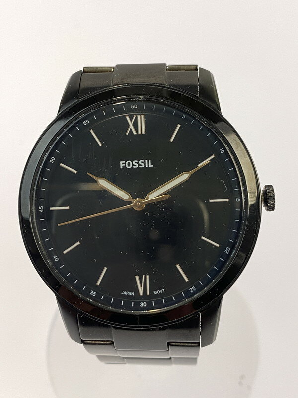 【中古品】【メンズ/レディース】 FOSSIL フォッシル THE MINIMALIST 3H PAIR BLACK STAINLESS-STEEL FS5514SET ペアウォッチ 腕時計 198-240705-yn-03-min カラー：ブラック 万代Net店
