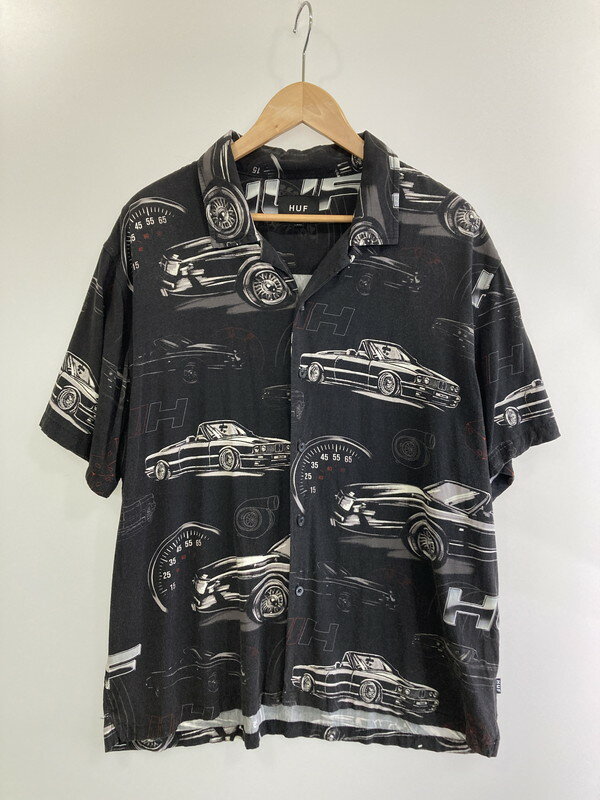 【中古品】【メンズ】 HUF ハフ DROP TOP RESORT SHIRT 半袖 シャツ トップス 142-240801-ks-06-min サイズ:M カラー:ブラック系 万代Net店
