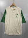 【中古品】【メンズ】 VINTAGE 70's PEANUTS SNOOPY OLD TOWN ALEXANDRA UA RAGLAN 3/4 SLEEVE T SHIRT ヴィンテージ ラグラン 4/3 Tシャツ トップス 146-240808-yn-05-min サイズ:L カラー:クリーム/グリーン 万代Net店