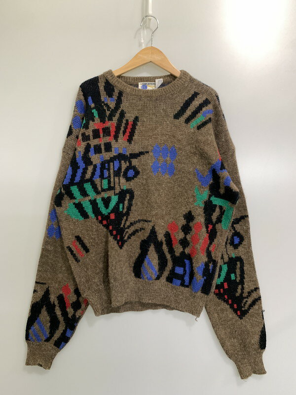 【中古品】【メンズ】 USED DESIGN ACRYLIC KNIT ニット セーター 146-241119-AS-17-min サイズ:XL カラー:ブラウン 万代Net店
