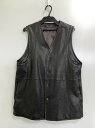 【中古品】【メンズ】 EDIFICE エディフィス シープベジレザー ロングベスト 23-011-300-1008 メンズ トップス インナーアウター メンズベスト 重ね着 147-241210-em-17-min サイズ:F カラー:ブラック 万代Net店(4)