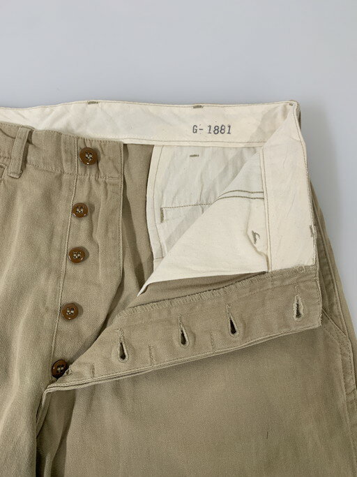 【現状渡し品】【メンズ】 US ARMY ユーエスアーミー 50S M-45 COTTON CHINO TROUSERS チノトラウザー 157-250321-ks-11-min サイズ：33×33 カラー：ベージュ 万代Net店