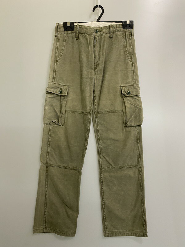 【中古品】【メンズ】 THE FLAT HEAD ザフラットヘッド DOUBLE KNEE CARGO PANTS CGP-01W ダブルニー カーゴパンツ ボトムス 156-250502-yn-02-min サイズ:31 カラー:オリーブグリーン 万代Net店