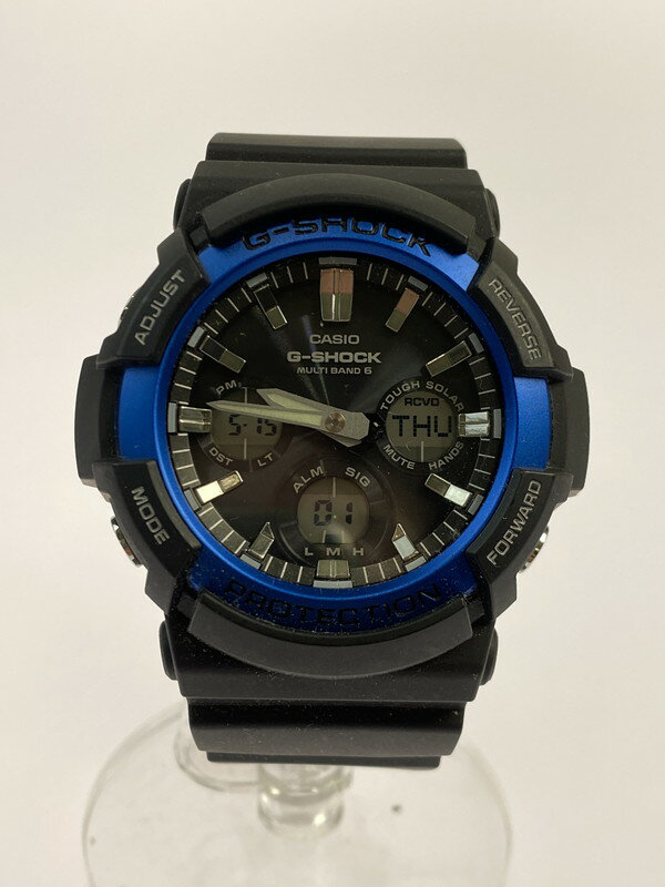 【中古品】【メンズ/レディース】 G-SHOCK ジーショック タフソーラー 腕時計 GAW-100B1A2JF ウォッチ メンズ 196-250523-em-16-min カラー:ブラック ソーラー電波時計 ブラック/ブルー文字盤 万代Net店