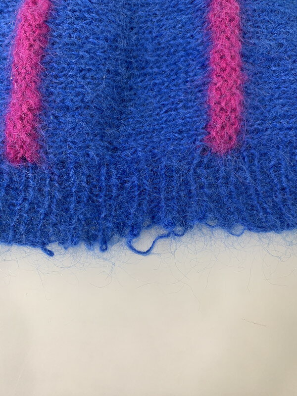 【中古品】【メンズ】 UK VINTAGE 80S MOHAIR KNIT モヘアニット セーター 146-250610-AS-30-min カラー：ブルー/ピンク 万代Net店