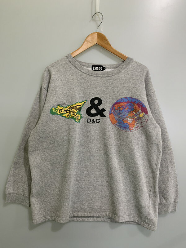 【中古品】【メンズ】 DOLCE&GABBANA ドルチェアンドガッバーナ DOLCE&GABBANA 90-00'S PRINT SWEATSHIRT 141-250619-ks-10-min サイズ:L カラー:グレー 万代Net店