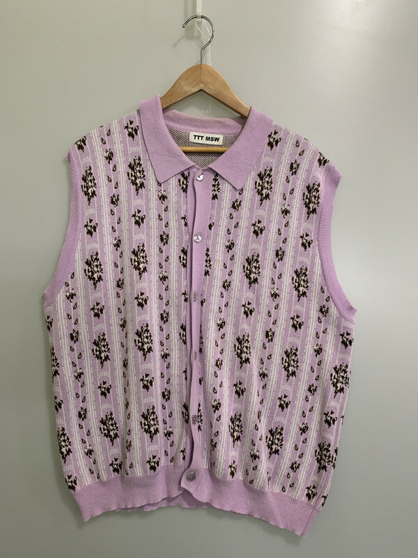 【中古品】【メンズ】 TTT_MSW ティーモダンストリートウェア FLOWER JACQUARD KNIT VEST TTT-2022SS-K..