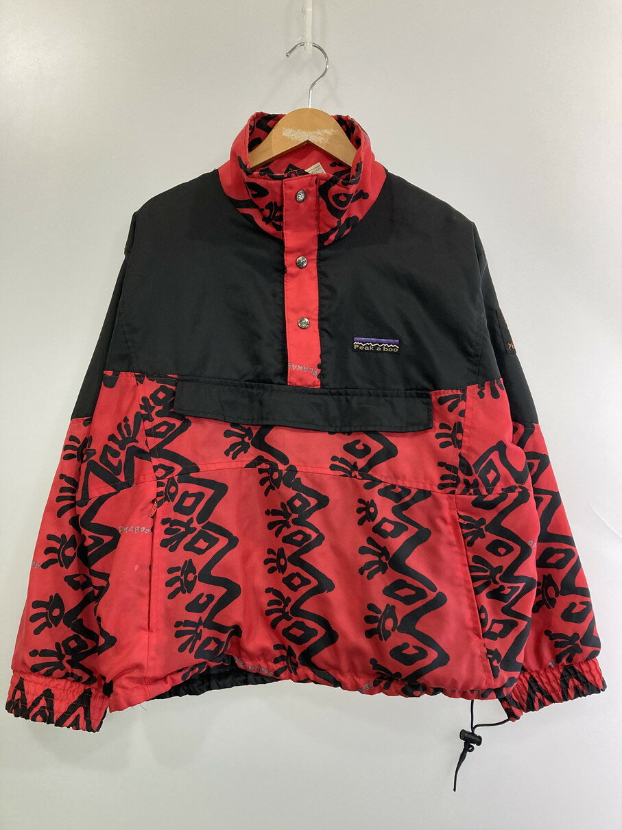 【中古品】【メンズ】 PEAKABOO ピーカーブー NYLON ANORAK JACKET ナイロンアノラックジャケット 146-251012-ks-74-min サイズ：M カラー：レッド/ブラック 万代Net店