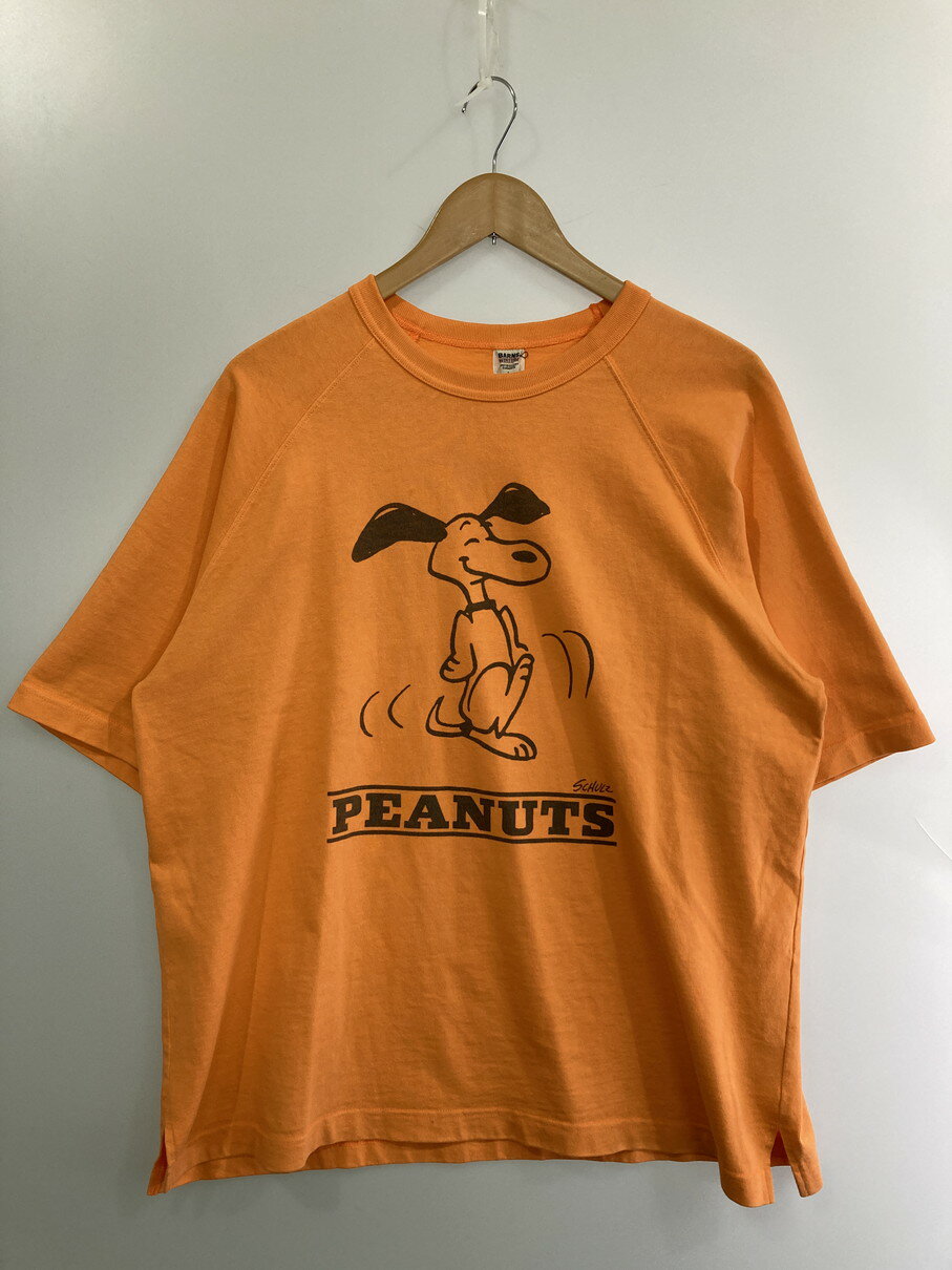 【中古品】【メンズ】 BARNS バーンズ BR-25266 HEAVY WEIGHT S S PRINT T-SHIRT SNOOPY Tシャツ トップス 145-251012-ks-61-min サイズ：L カラー：オレンジ 万代Net店