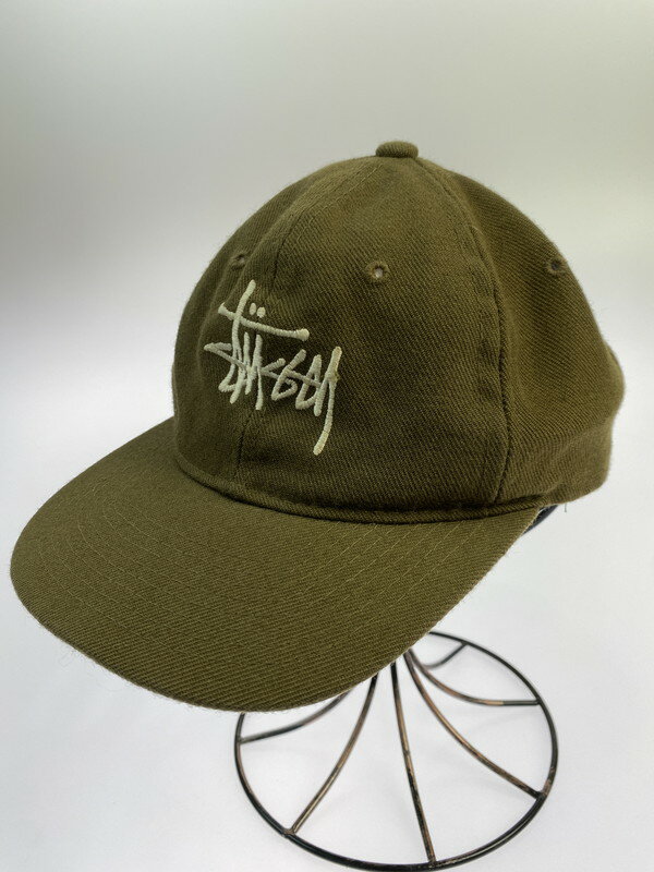 【中古品】【メンズ】 OLD STUSSY オールドステューシー 90S LOGO CAP キャップ 帽子 185-251116-AS-4-min サイズ：M カラー：オリーブ 万代Net店