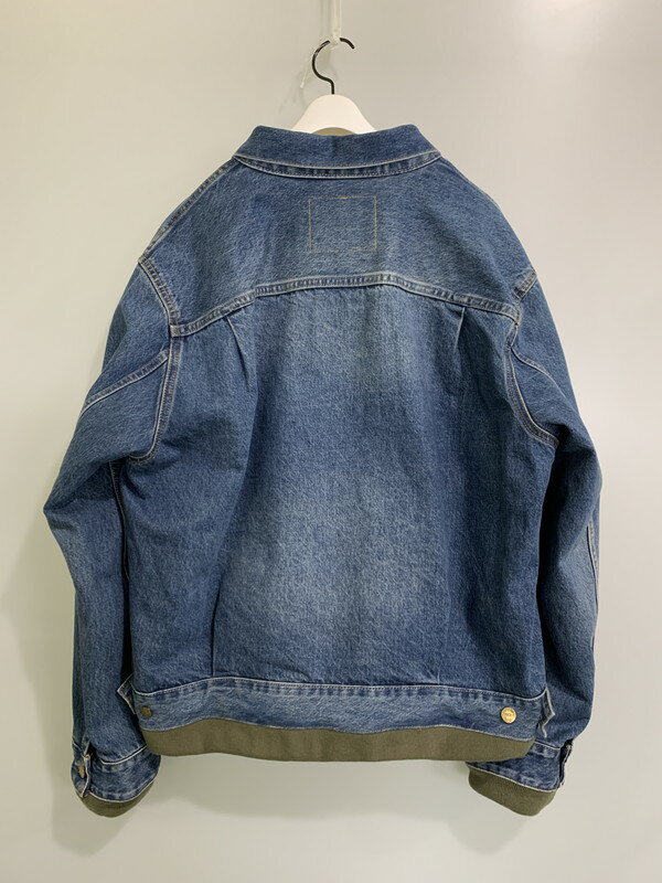 【中古美品】【メンズ】 Sacai サカイ × LEVI'S リーバイス 別注 コラボ 25SS DENIM×NYLON TWILL REVERSIBLE BLOUSON 25-03707M デニム ナイロン ツイル リバーシブル ブルゾン アウター ジャケット 140-251119-kk-22-min サイズ：3 カラー：ブルー/カーキ 万代Net店