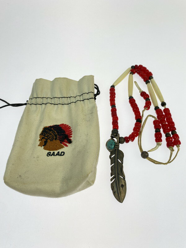 【中古品】【メンズ】 SAAD サード FEATHER BEADS NECKLACE フェザー ビーズ ネックレス アクセサリー 191-260412-SH-24-min 万代Net店