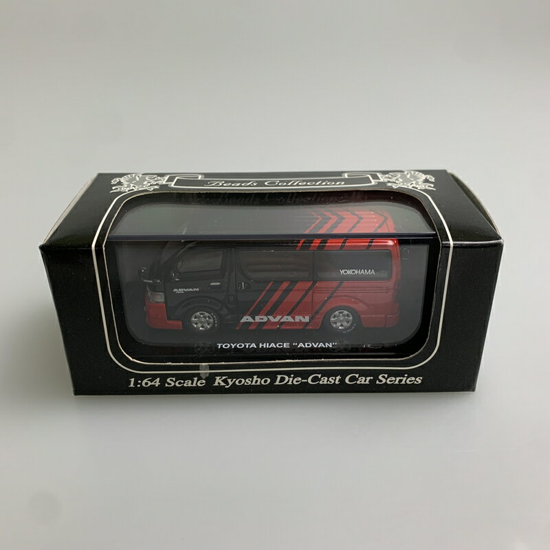 Rakuten - 【現状渡し品】 Kyosho 京商 1/64 アドバン ハイエース(ブラック×レッド) ミニカー 061-260427-AS-19-min 万代Net店