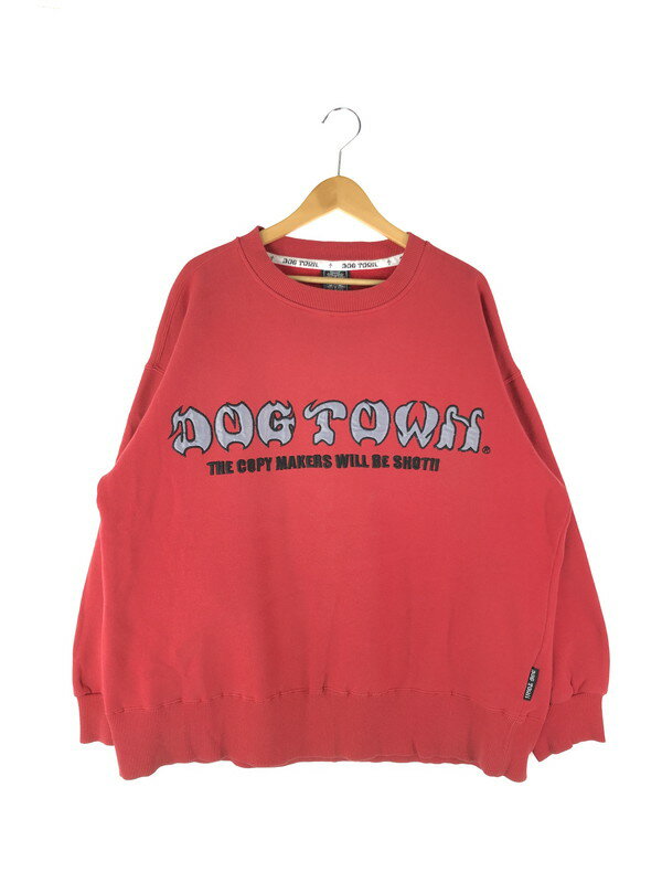 【中古】【メンズ】 DOG TOWN ドッグタウン 90's EMBROIDERY CREWNECK SWEAT DTA-1510 90年代 刺繍 クルーネックスウェット トップス トレーナー 142-240421-kk-5-tag サイズ：F カラー：レッド 万代Net店