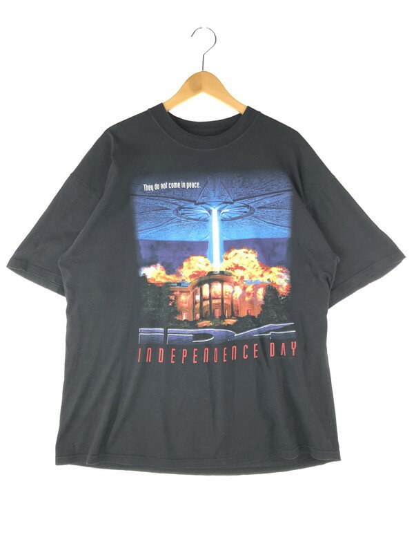 【中古】【メンズ】 JT 039 S CLASSIC ジェーティーズクラシック 90 039 s INDEPENDENCE DAY S/S MOVIE TEE 90年代 インディペンデンスデイ ショートスリーブ ムービー Tシャツ 半袖 トップス 146-240426-kk-15-tag サイズ：XL カラー：ブラック 万代Net店